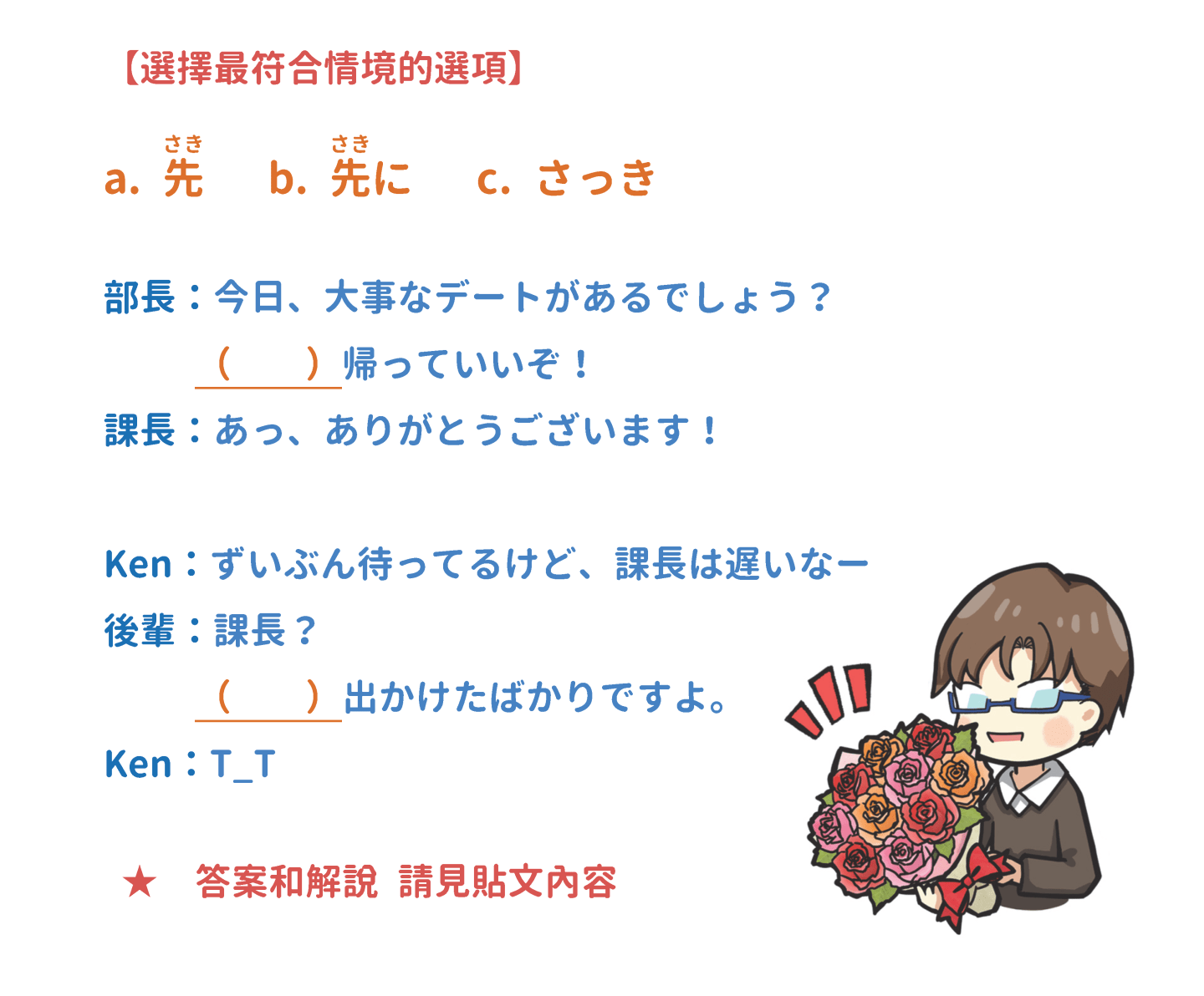 【N4】相似字彙:先、先に、さっき | 音速語言學習(日語)